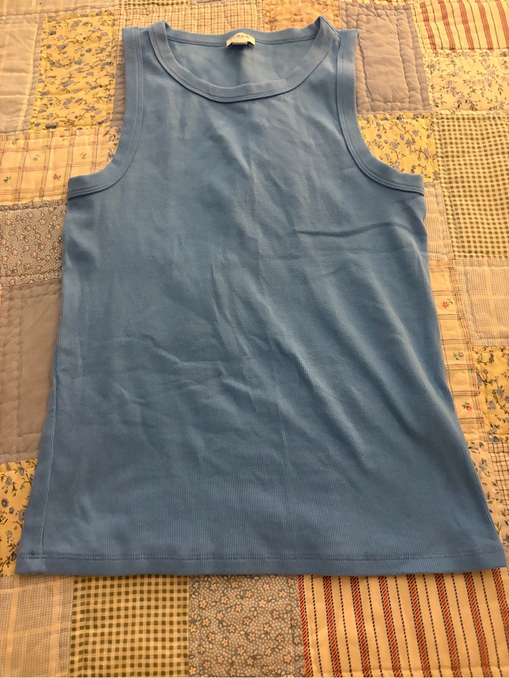 J Crew Factory Ribbed High-Neck Tank Top, Size Large